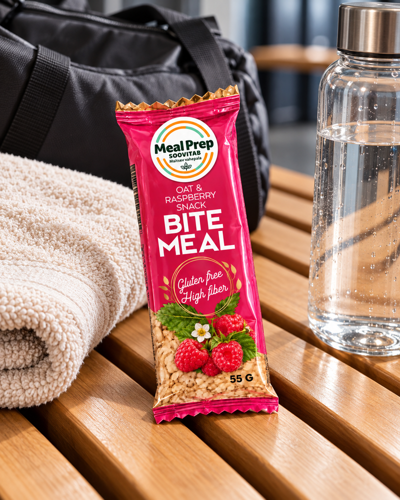 Raspberry bar on a gym bench