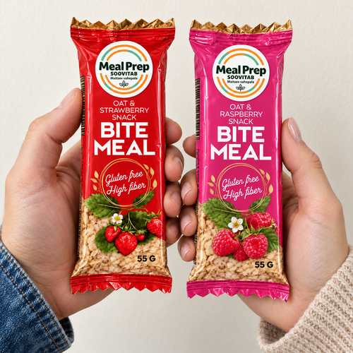 Two Bite Meal bars held in hands